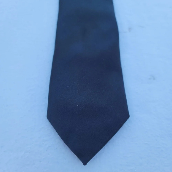 George Accessories Polyester Black Pattern Always-Tied Zip Mens Tie - Picture 2 of 9